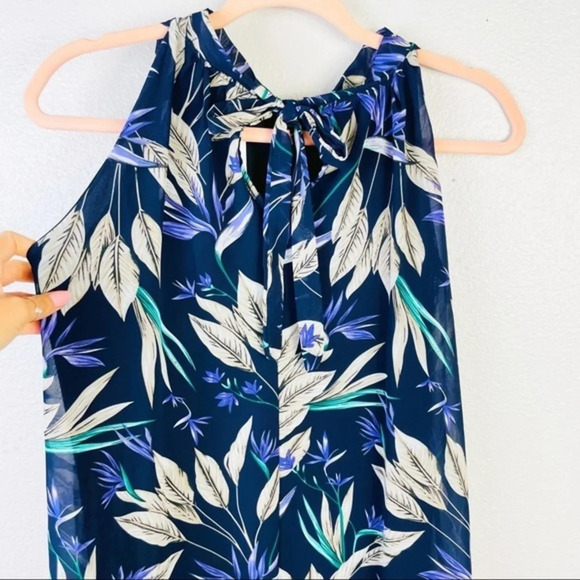 NEW COLLECTION Made In Italy Palm\Leaf Print Chiffon Dress Medium - Picture 4 of 7